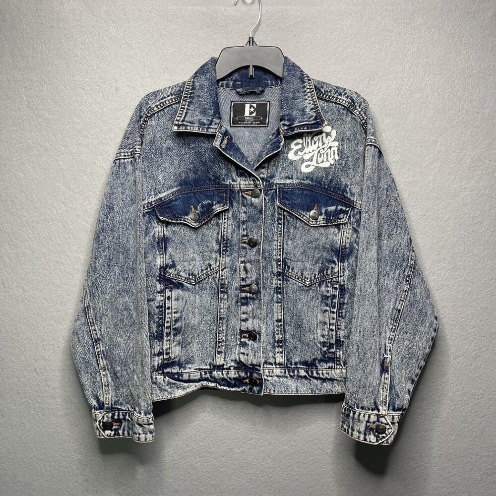 Elton John Womens Acid Wash Denim Jean Jacket S Authentic Merch